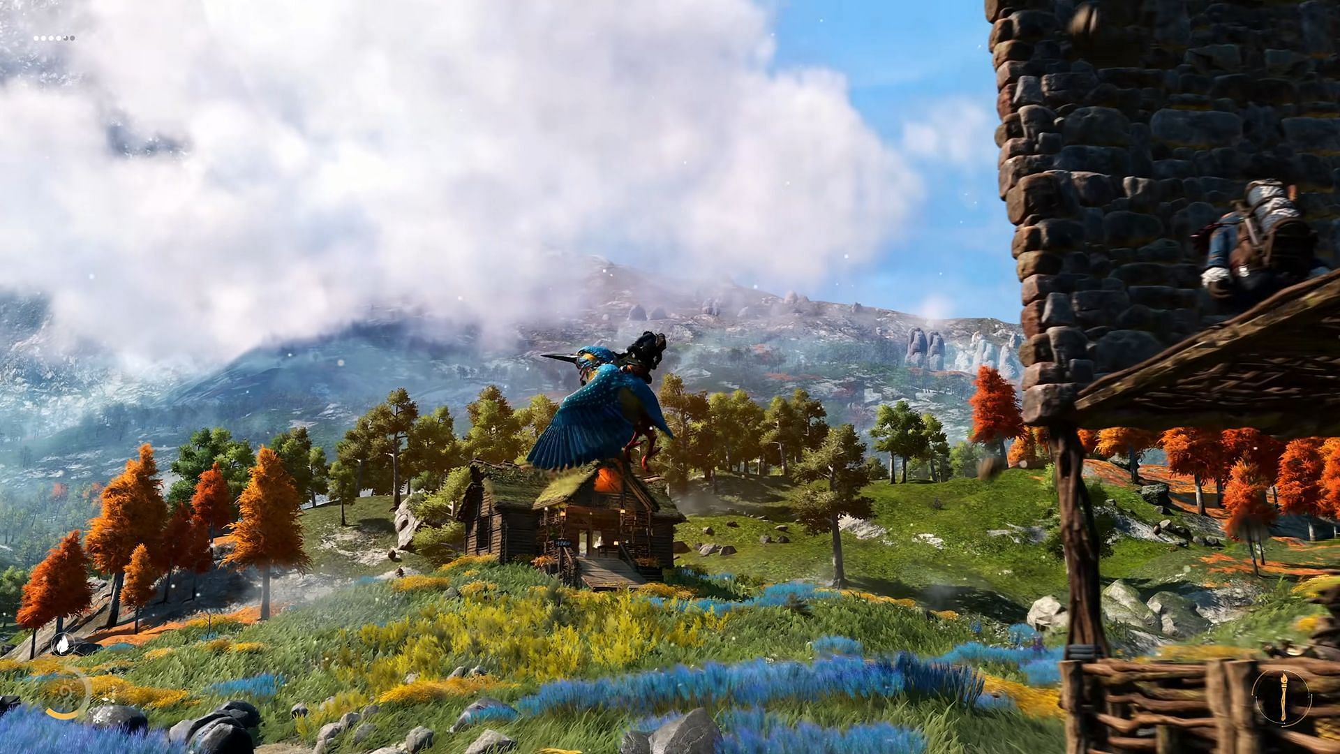 I suppose riding a giant Kingfisher is one way to get around (Image via Hello Games)
